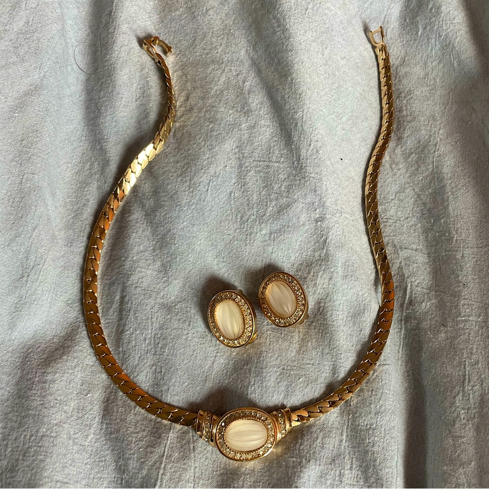 Dior Costume Necklace and Earring Set